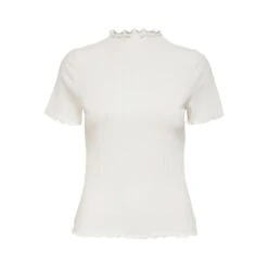 Dames-T-shirt Only Manches Courtes Emma Col Montant