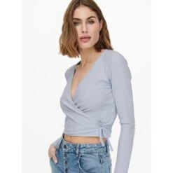 Dames-T-shirt Met Lange Mouwen Only Onlemma Tie -Moss Kopenhagen-winkel 15241065 3823894 3