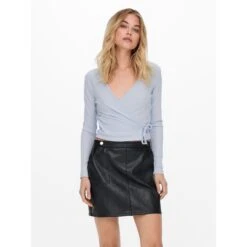 Dames-T-shirt Met Lange Mouwen Only Onlemma Tie -Moss Kopenhagen-winkel 15241065 3823894 6