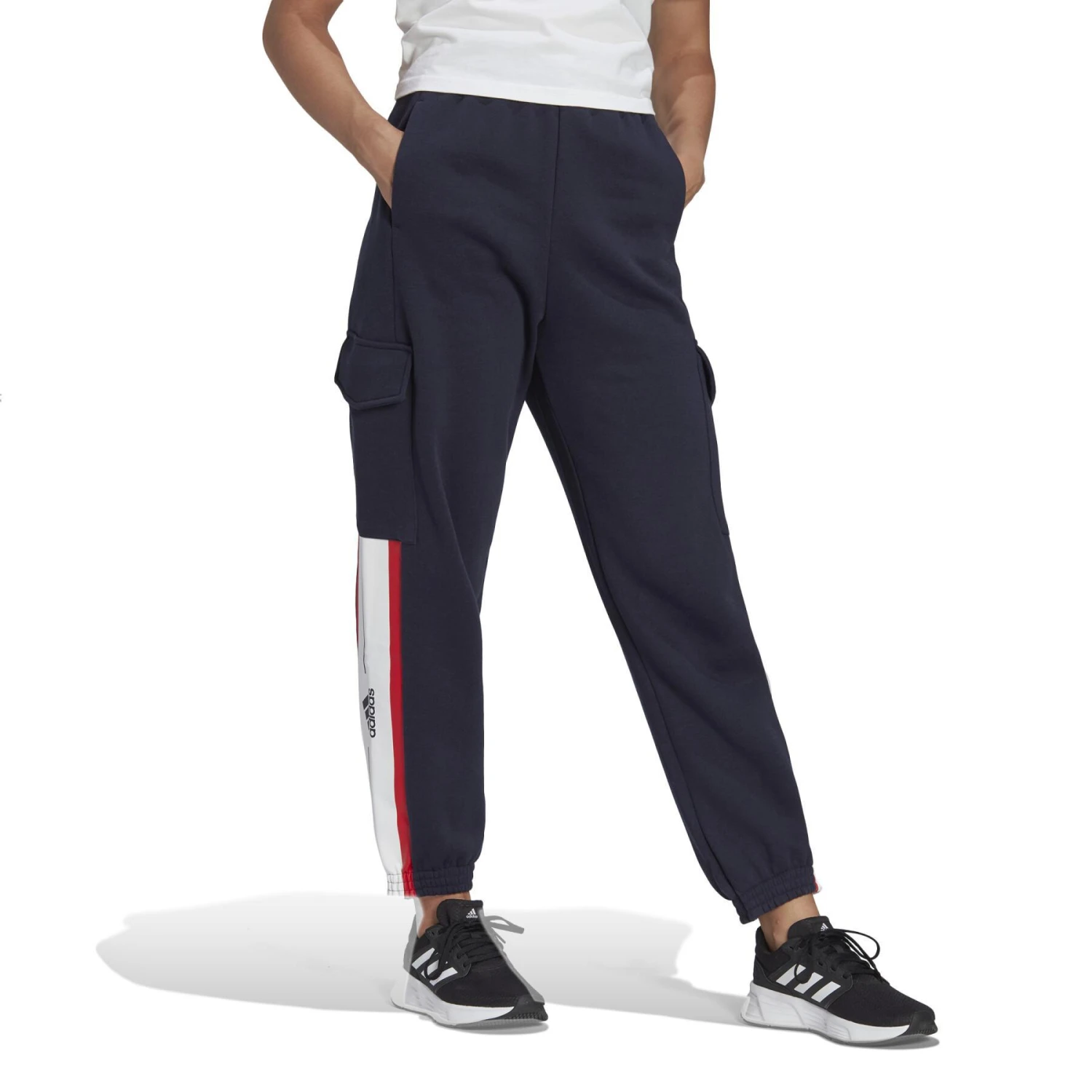 Damesbroek Met Krijtstreep Fleece Cargo Adidas Essentials 7 Damesbroek Met Krijtstreep Fleece Cargo Adidas Essentials - Afbeelding 5