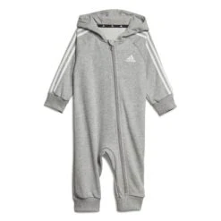 Fleece Jumpsuit Voor Kinderen Adidas Essentials 3-Stripes -Moss Kopenhagen-winkel adidas ij8111 1 apparel photography front center view white 1