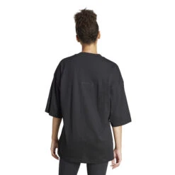 Geborduurd Dames-T-shirt Met Losse Pasvorm Adidas -Moss Kopenhagen-winkel adidas ip2264 5 apparel on model back view white