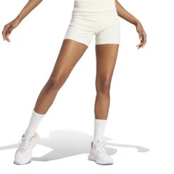 Dames Short Met Hoge Taille Adidas Lounge Rib Bike -Moss Kopenhagen-winkel adidas ip2275 3 apparel on model front view white