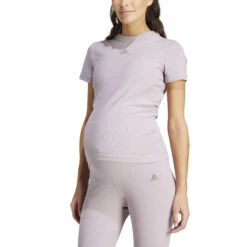 T-shirt Voor Dames Adidas Maternity -Moss Kopenhagen-winkel adidas ir8797 4 apparel on model front view white