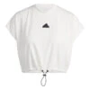 T-shirt Met Elastisch Koord Voor Dames Adidas City Escape -Moss Kopenhagen-winkel adidas is3022 1 apparel photography front view white 030824