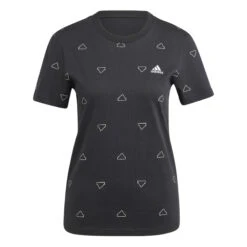 Dames-T-shirt Adidas Essentials Monogram Graphic 11 Dames-T-shirt Adidas Essentials Monogram Graphic -Moss Kopenhagen-winkel adidas is4076 1 apparel photography front view white