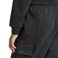 Dames Fleece Cargo Broek Adidas All Szn -Moss Kopenhagen-winkel adidas iw1215 6 apparel on model detail view 1 white