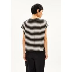 Gestreept Gebreid Dames-T-shirt ARMEDANGELS Jaanisa -Moss Kopenhagen-winkel armedangels 30005317 1383 3