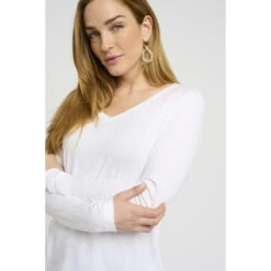 Dames-T-shirt Met Lange Mouwen Cream Naia -Moss Kopenhagen-winkel cream 10605255 110602 3