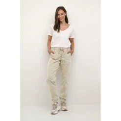 Cargo Broek Voor Dames Cream Nuka Jogdenim -Moss Kopenhagen-winkel cream 10609787 151305 2