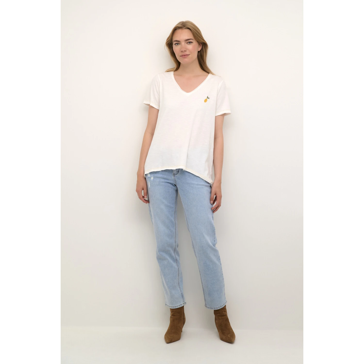 Dames-T-shirt Cream Idiana 5 Dames-T-shirt Cream Idiana - Afbeelding 3