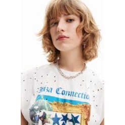 Dames-T-shirt Desigual Amsterdam -Moss Kopenhagen-winkel desigual 23swtk06 1000 2