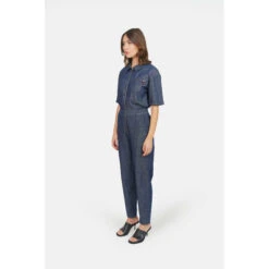 Indigo Katoenen Jumpsuit Met Korte Mouwen Voor Dames F.A.M. Paris Dauphine -Moss Kopenhagen-winkel f a m paris cc 07 co indigo 2