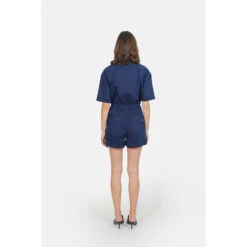 Blauwe Katoenen Jumpsuit Met Korte Mouwen Voor Dames F.A.M. Paris Dolce -Moss Kopenhagen-winkel f a m paris cc 26 sho navy 3
