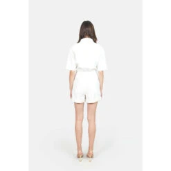 Witte Katoenen Jumpsuit Met Korte Mouwen Voor Dames F.A.M. Paris Dolce -Moss Kopenhagen-winkel f a m paris cc 26 sho white 3