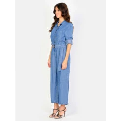 Blauwe Tencel Jumpsuit Voor Dames F.A.M. Paris Dory -Moss Kopenhagen-winkel f a m paris fl 28 co blue 2