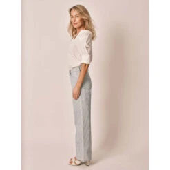 Katoenen Jeans Met Hoge Taille En Uitlopende Pijpen F.A.M. Paris Forest -Moss Kopenhagen-winkel f a m paris fl 80 w stripe 2