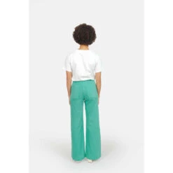 Groene High-waisted Flared Jeans Van Stretchkatoen Voor Dames F.A.M. Paris Fauve -Moss Kopenhagen-winkel f a m paris fl 98 w green 3