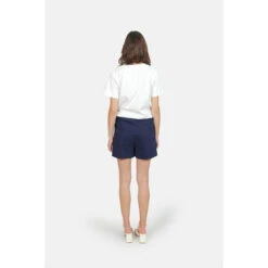 Marineblauwe Stretchkatoenen Damesshort F.A.M. Paris Abby -Moss Kopenhagen-winkel f a m paris kj 90 sho navy 3
