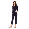 Damesjumpsuit In Marineblauw Stretchkatoen Met Lange Mouwen F.A.M. Paris Doria -Moss Kopenhagen-winkel f a m paris lc 26 co navy 0