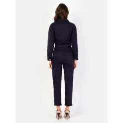 Damesjumpsuit In Marineblauw Stretchkatoen Met Lange Mouwen F.A.M. Paris Doria -Moss Kopenhagen-winkel f a m paris lc 26 co navy 3