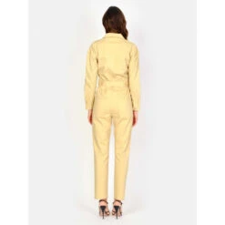 Damesjumpsuit In Geel Stretchkatoen Met Lange Mouwen F.A.M. Paris Doria -Moss Kopenhagen-winkel f a m paris lc 26 co sun 3