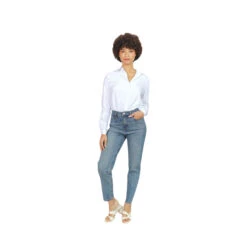 Damesjeans Met Hoge Taille Van Katoenen Mom Slim Stone F.A.M. Paris Polly