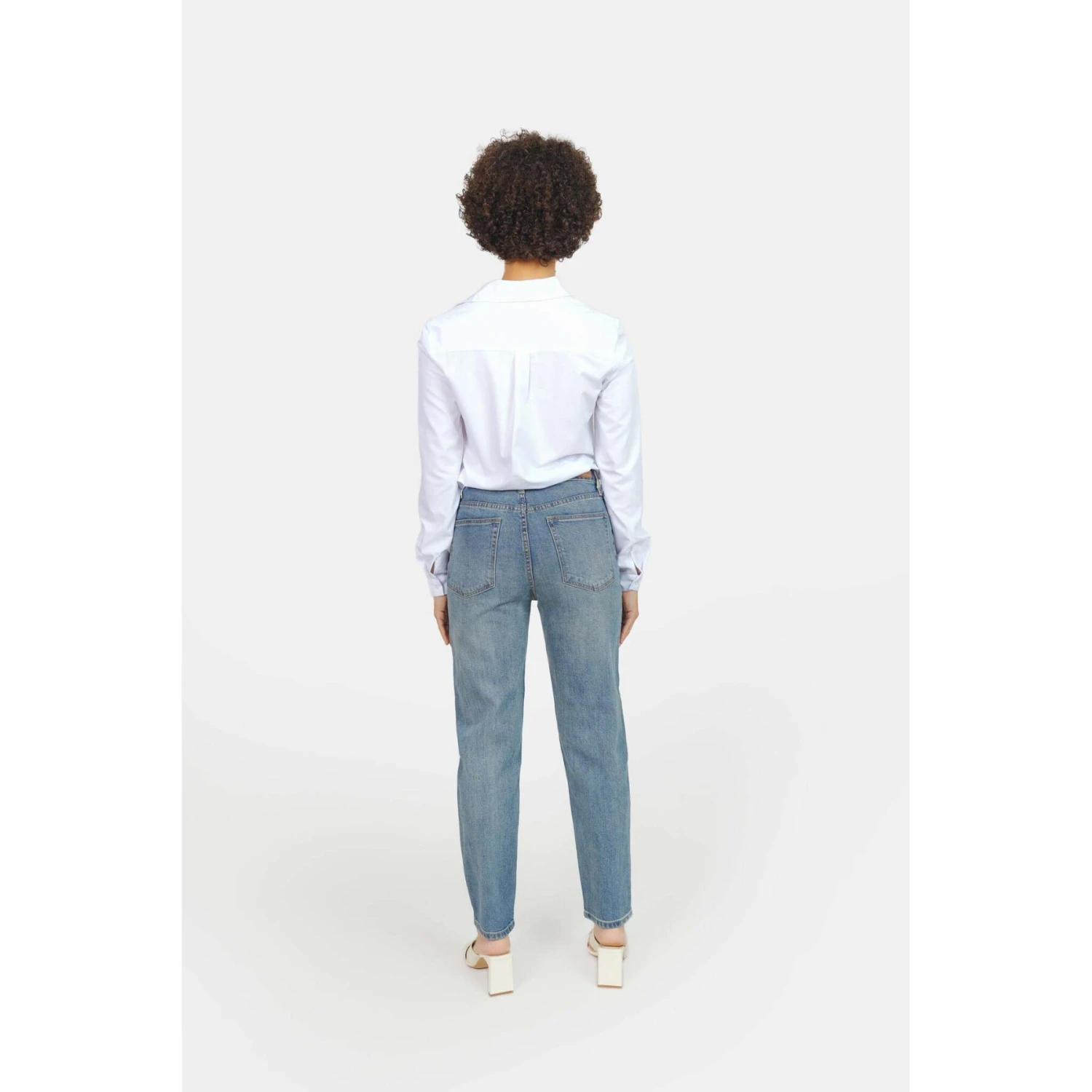 Damesjeans Met Hoge Taille Van Katoenen Mom Slim Stone F.A.M. Paris Polly 6 Damesjeans Met Hoge Taille Van Katoenen Mom Slim Stone F.A.M. Paris Polly - Afbeelding 4