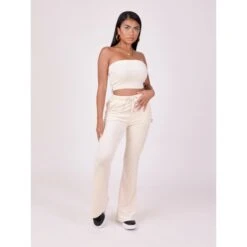 Uitlopende Damesbroek Met Dubbel Logo In Velours Project X Paris