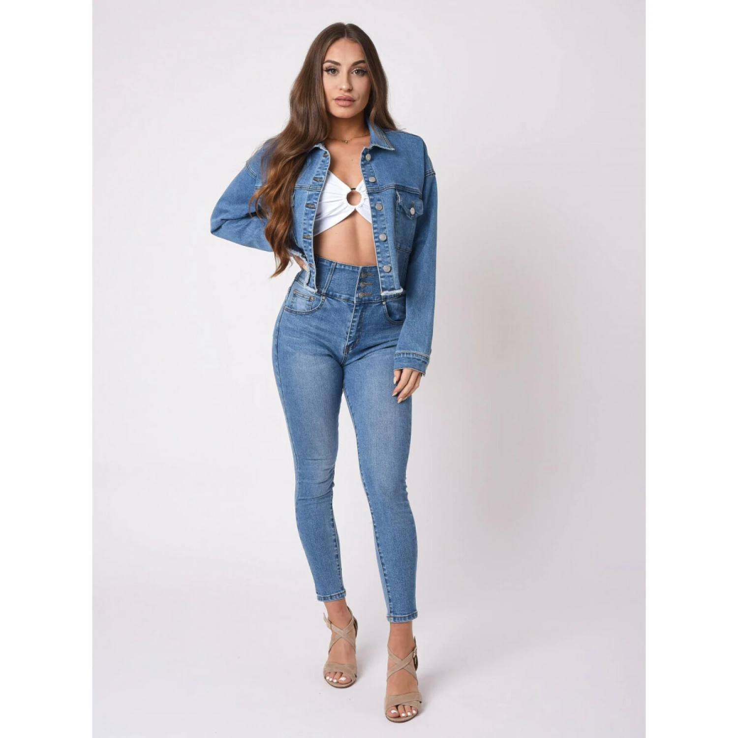 Dames Skinny Jeans Met Hoge Taille Project X Paris 4 Dames Skinny Jeans Met Hoge Taille Project X Paris - Afbeelding 2