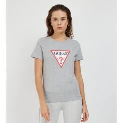Dames-T-shirt Met Ronde Hals Guess Original -Moss Kopenhagen-winkel guess w1yi1b i3z14 lmgy light melange grey m 2