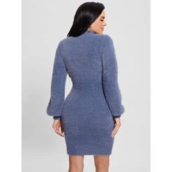 Damesjurk Met Lange Mouwen En V-hals Guess Cutout Sadie -Moss Kopenhagen-winkel guess w3bk0z z3bs0 f71q 16