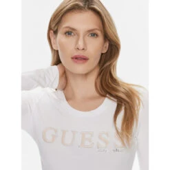 Dames-T-shirt Met Lange Mouwen Guess Pony Hair -Moss Kopenhagen-winkel guess w4ri76 j1314 g011 pure white 3