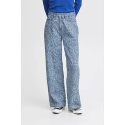 Damesjeans Ichi Biane Nti -Moss Kopenhagen-winkel ichi 20119503 202339 blue laser print 3