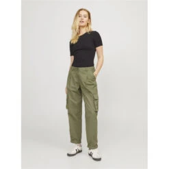 Losvallende Cargobroek Voor Dames Jack & Jones Maddy RLX Balloon -Moss Kopenhagen-winkel jack jones 12253012 4453130 4