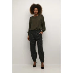 Leren Cargo Broek Voor Dames KAFFE Malene -Moss Kopenhagen-winkel kaffe 10507887 100121 5
