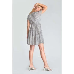 Jurk Met Korte Mouwen Voor Dames Le Temps Des Cerises Chardon -Moss Kopenhagen-winkel le temps des cerises fchardon00000mc 0432 black white 3