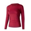 Dames-T-shirt Met Lange Mouwen En Ronde Hals Lenz Merino 6.0 -Moss Kopenhagen-winkel lenz 243 32 dunkelrot 1