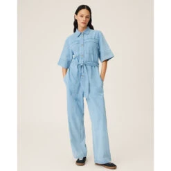 Dames Jumpsuit 2/4 Moss Copenhagen Shayla -Moss Kopenhagen-winkel moss copenhagen 18107 l blue wash l blue wash 3