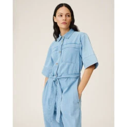 Dames Jumpsuit 2/4 Moss Copenhagen Shayla -Moss Kopenhagen-winkel moss copenhagen 18107 l blue wash l blue wash 4