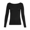 Dames-T-shirt Met Lange Mouwen Moss Copenhagen Damaris Olivier -Moss Kopenhagen-winkel moss copenhagen 18143 black black 1
