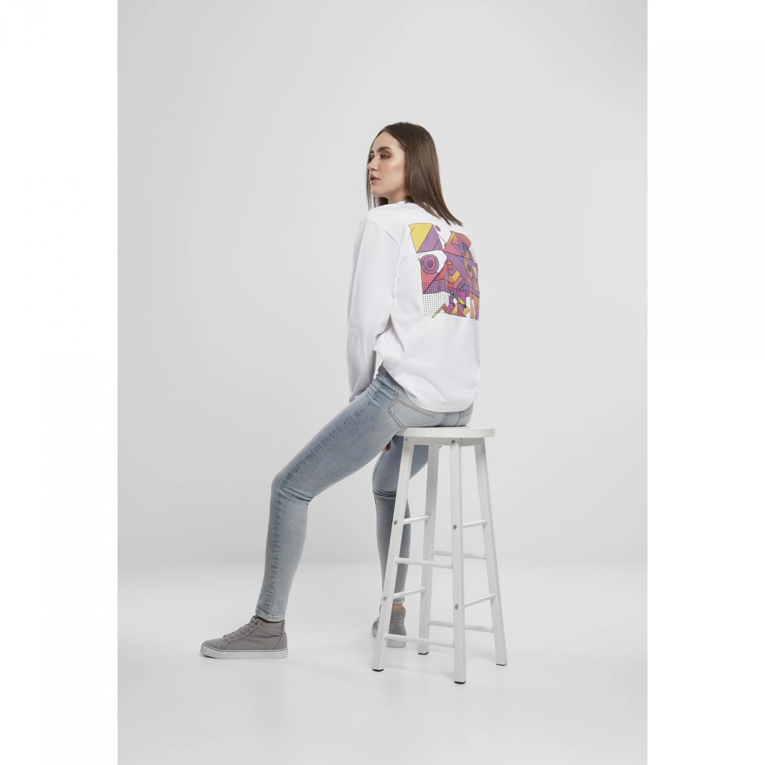 Dames-T-shirt Mister Tee Abtract Colour Longleeve 5 Dames-T-shirt Mister Tee Abtract Colour Longleeve - Afbeelding 3