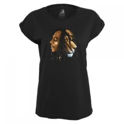 Dames-T-shirt Mister Tee Bob Marley Lion Face
