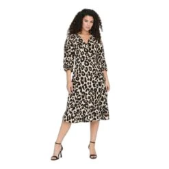 3/4 Geweven Midi Wikkeljurk Voor Dames Only Olivia -Moss Kopenhagen-winkel only 15253350 4159775 3