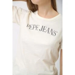 Dames-T-shirt Pepe Jeans Vio -Moss Kopenhagen-winkel pepe jeans pl505705 808 mousse white 2