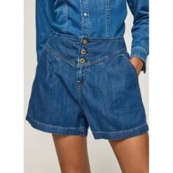 Damesshort Pepe Jeans Stella Pleat -Moss Kopenhagen-winkel pepe jeans pl801042 000 1