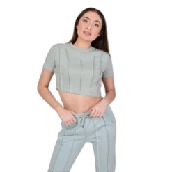 Vrouwen Crop Top Met Gestikte Randen Project X Paris -Moss Kopenhagen-winkel project x paris f221100 aq 1