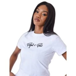 Basic T-shirt Met Geborduurd Logo Voor Dames Project X Paris Signature -Moss Kopenhagen-winkel project x paris f221121 owbk 0