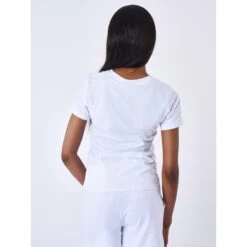 Basic T-shirt Met Geborduurd Logo Voor Dames Project X Paris Signature -Moss Kopenhagen-winkel project x paris f221121 owbk 4