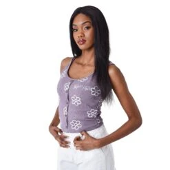 Tanktop Met Bloemenprint Voor Dames Project X Paris -Moss Kopenhagen-winkel project x paris f231008 pl3 3